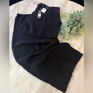 Casual Black Skirt Set